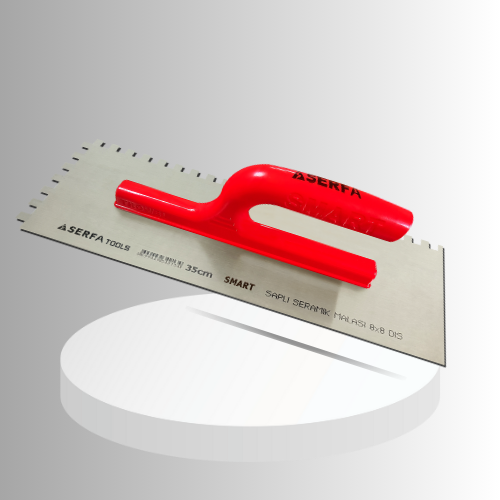 40 cm Red Smart 8x8 Notched Trowel Spring Steel